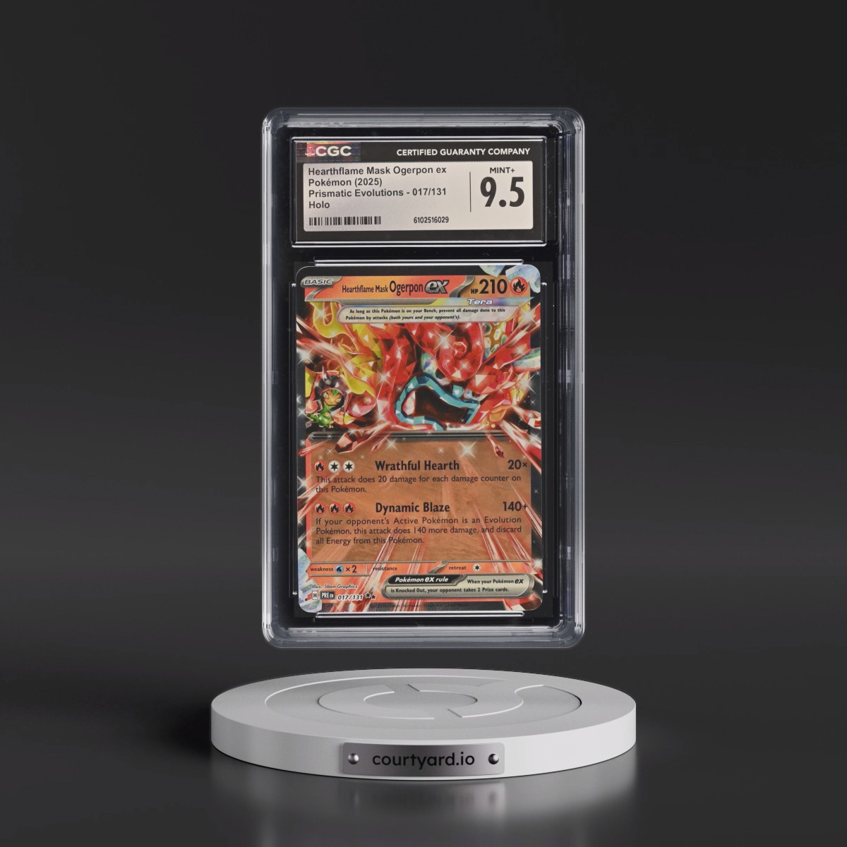 2024 Prismatic Evolutions - PRE EN #017/131 Hearthflame Mask Ogerpon ex - Holo (CGC 9.5 MINT+)