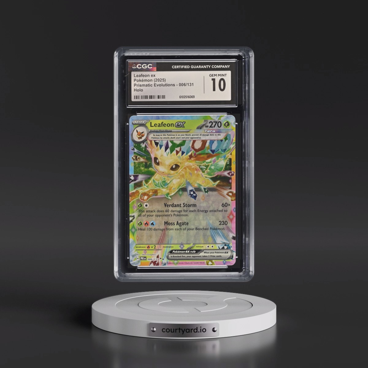 2025 Prismatic Evolutions - PRE EN #006/131 Leafeon ex - Holo (CGC 10 GEM MINT)