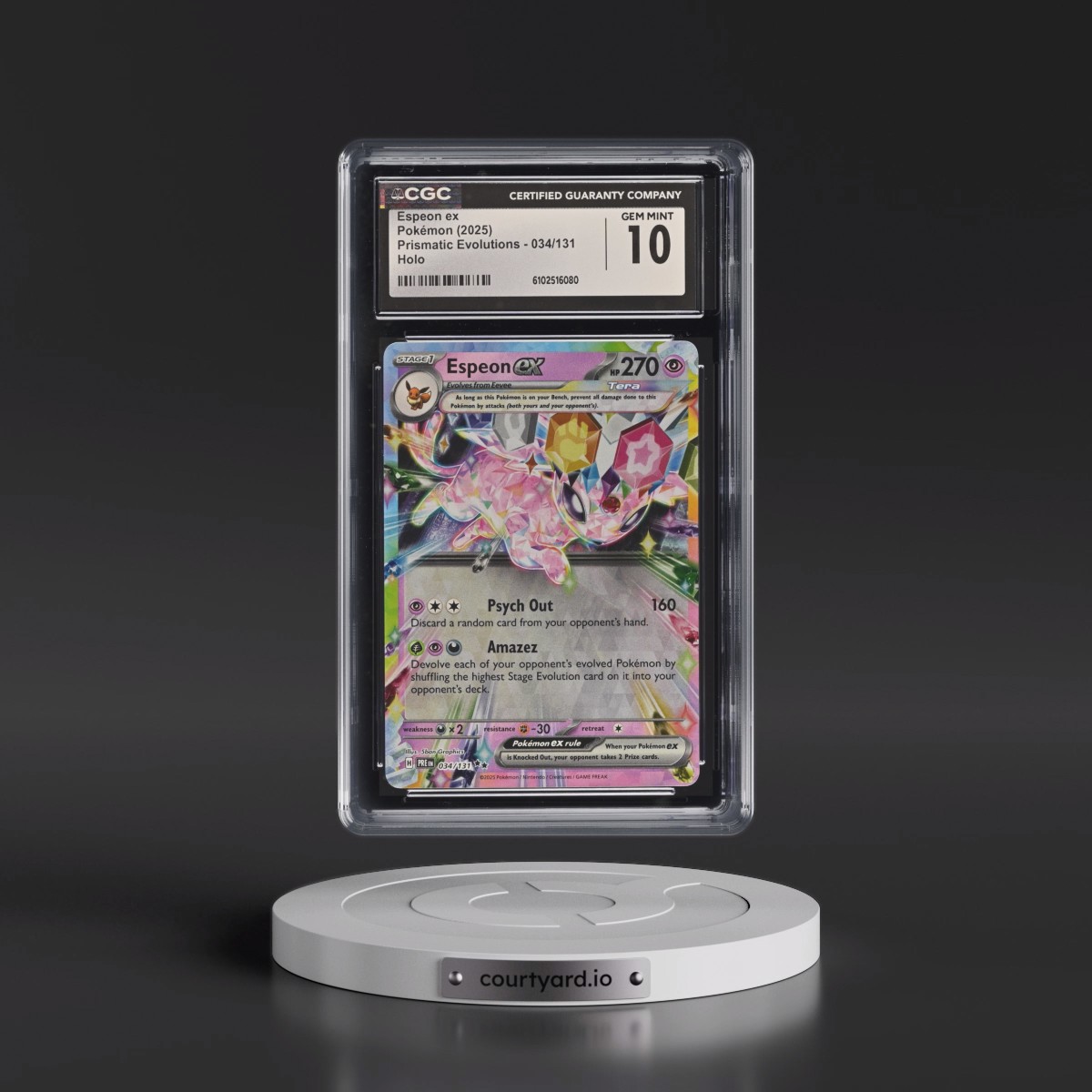 2025 Prismatic Evolutions - PRE EN #034/131 Espeon ex - Holo (CGC 10 GEM MINT)