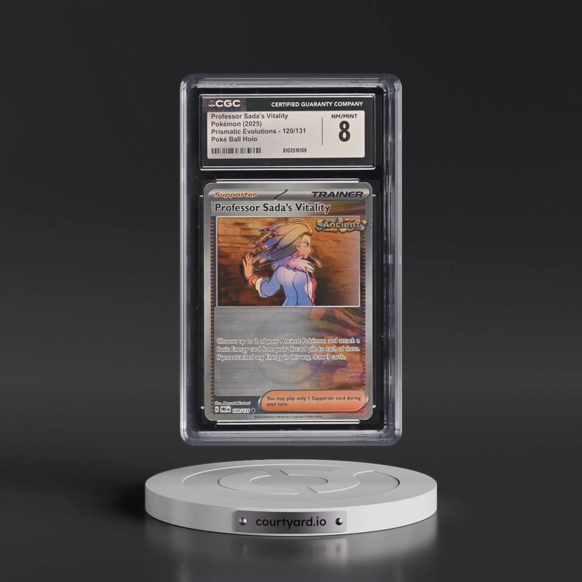 2024 Prismatic Evolutions - PRE EN #120/131 Professor Sada's Vitality - Poké Ball Holo (CGC 8 NM-MT)