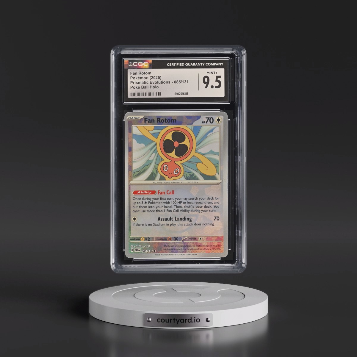 2024 Prismatic Evolutions - PRE EN #085/131 Fan Rotom - Poké Ball Holo (CGC 9.5 MINT+)