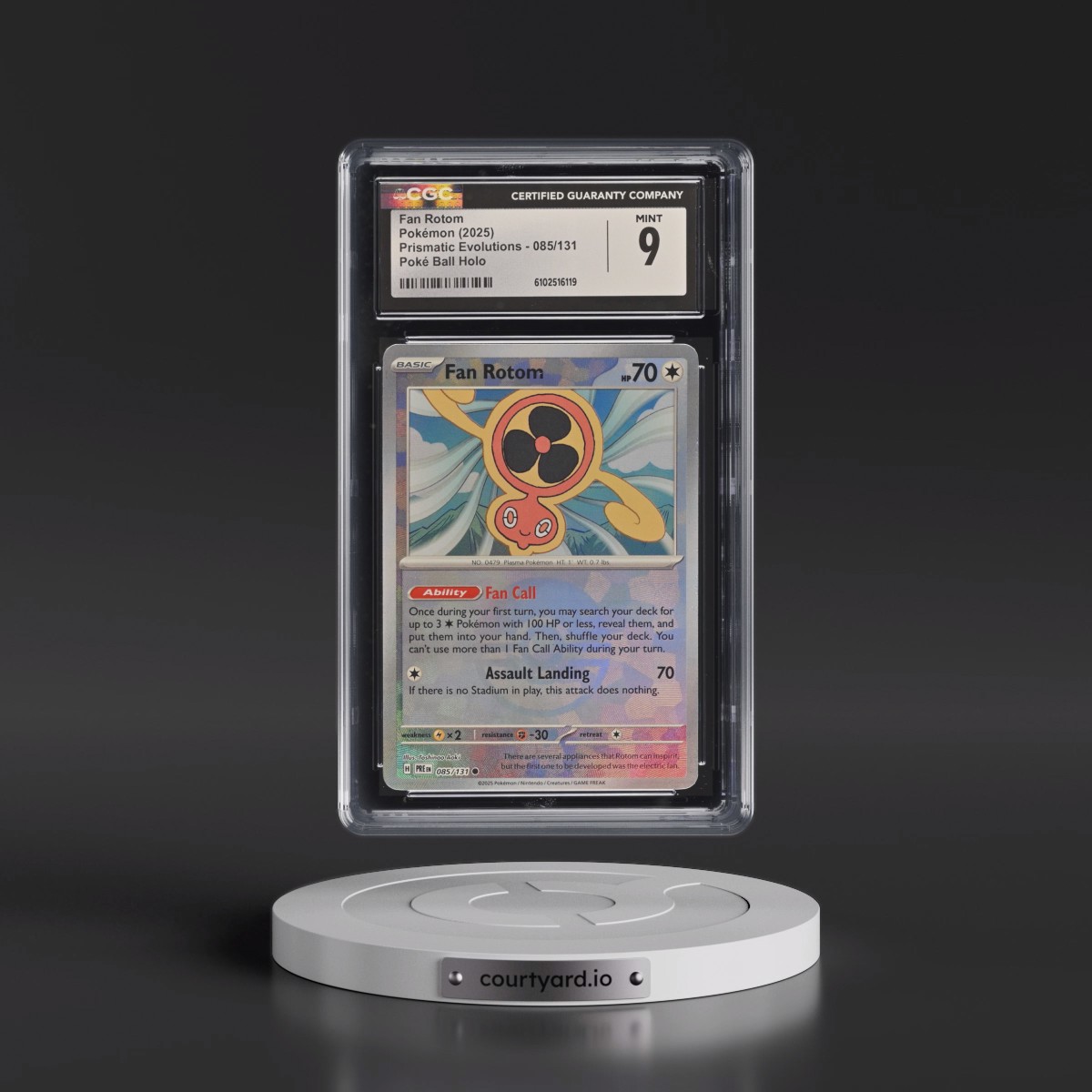 2024 Prismatic Evolutions - PRE EN #085/131 Fan Rotom - Poké Ball Holo (CGC 9 MINT)