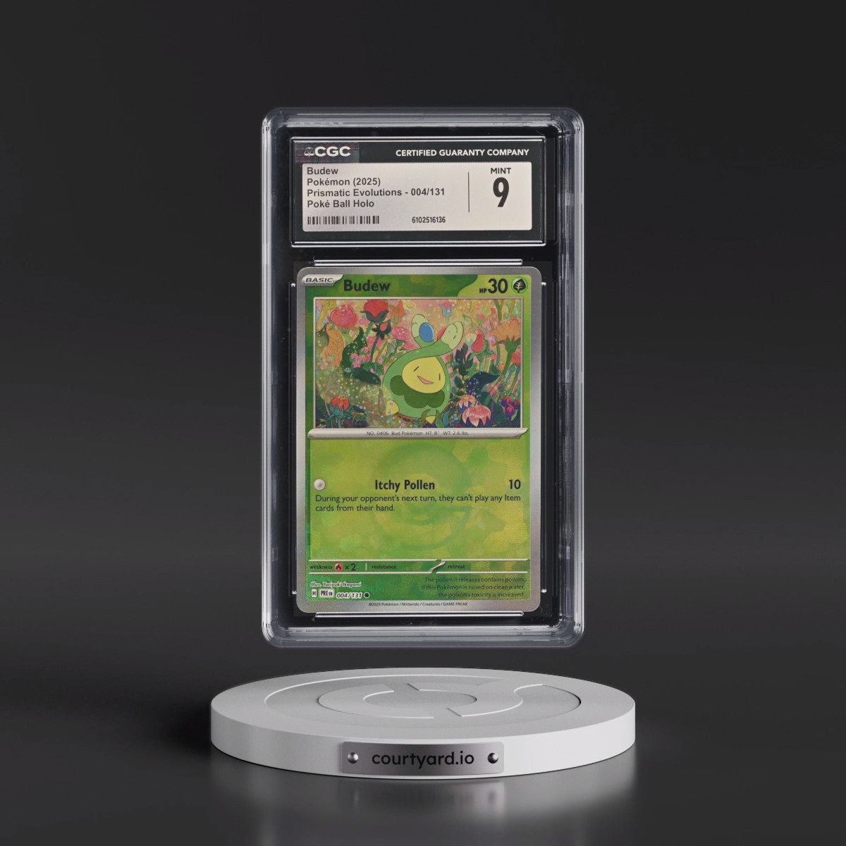 2024 Prismatic Evolutions - PRE EN #004/131 Budew - Poké Ball Holo (CGC 9 MINT)