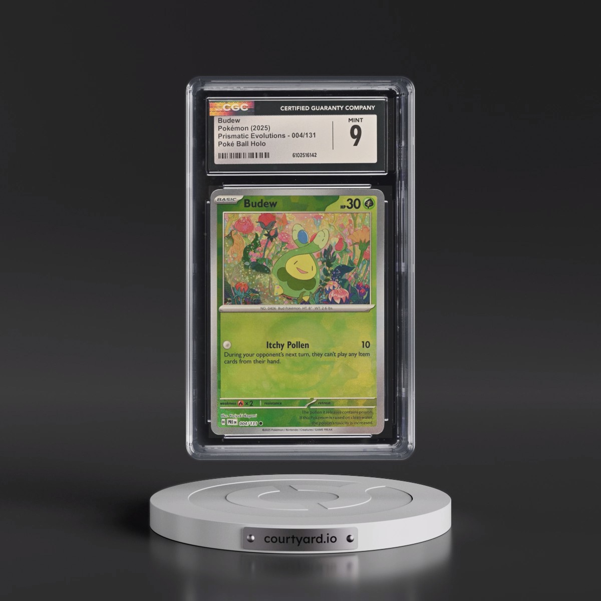 2024 Prismatic Evolutions - PRE EN #004/131 Budew - Poké Ball Holo (CGC 9 MINT)