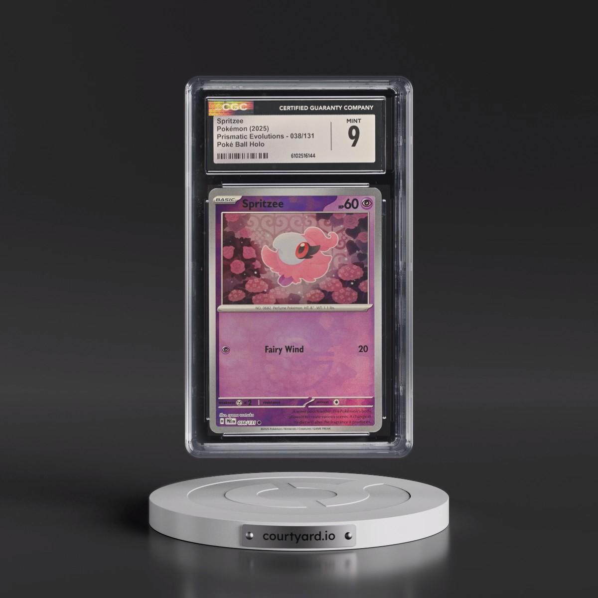 2024 Prismatic Evolutions - PRE EN #038/131 Spritzee - Poké Ball Holo (CGC 9 MINT)