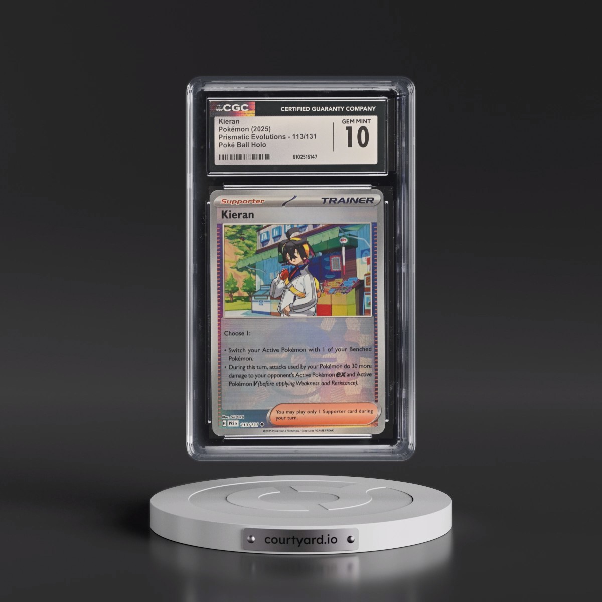 2025 Prismatic Evolutions - PRE EN #113/131 Kieran - Poké Ball Holo (CGC 10 GEM MINT)