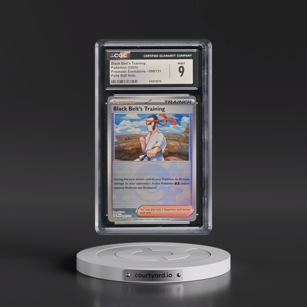 2024 Prismatic Evolutions - PRE EN #099/131 Black Belt's Training - Poké Ball Holo (CGC 9 MINT)