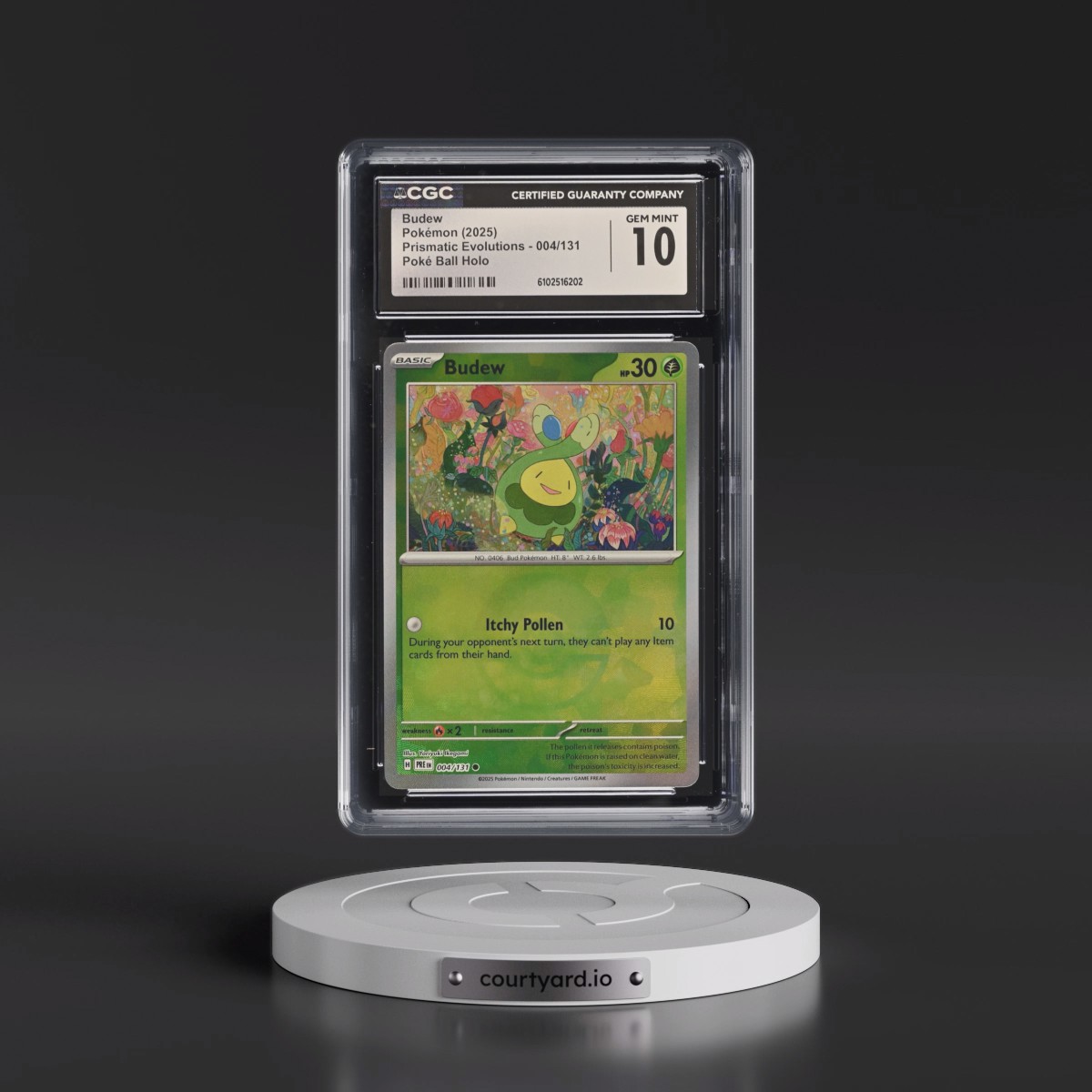 2024 Prismatic Evolutions - PRE EN #004/131 Budew - Poké Ball Holo (CGC 10 GEM MINT)