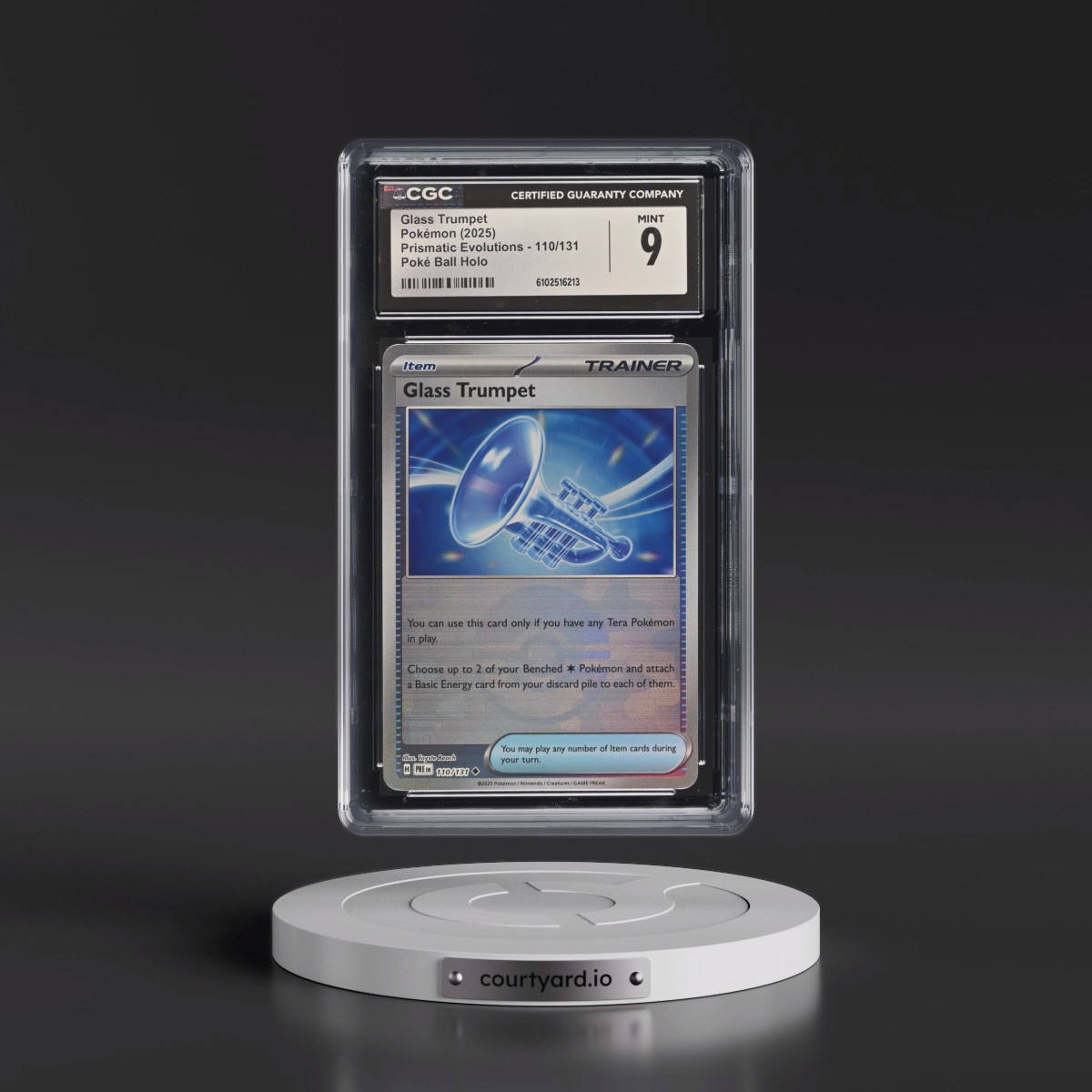 2024 Prismatic Evolutions - PRE EN #110/131 Glass Trumpet - Poké Ball Holo (CGC 9 MINT)