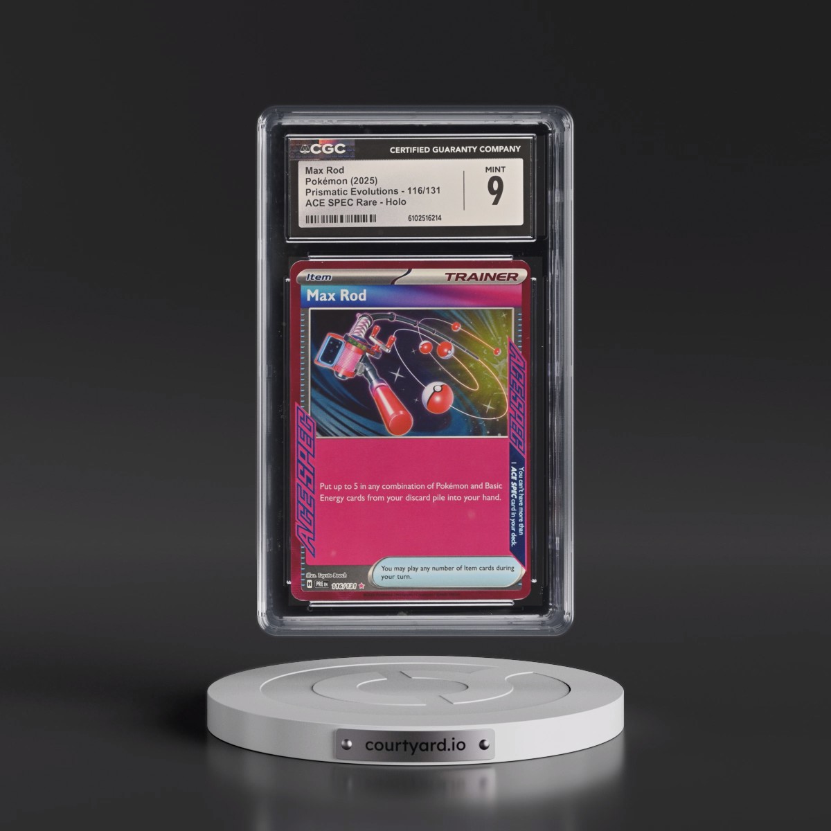 2024 Prismatic Evolutions - PRE EN #116/131 Max Rod - ACE SPEC Rare Holo (CGC 9 MINT)