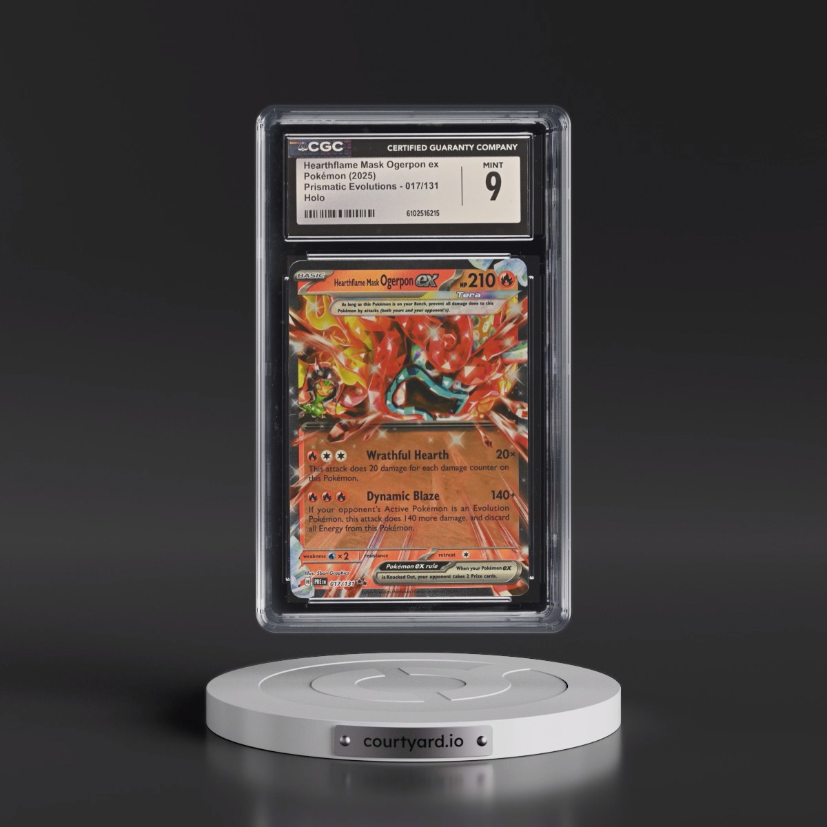 2024 Prismatic Evolutions - PRE EN #017/131 Hearthflame Mask Ogerpon ex - Holo (CGC 9 MINT)