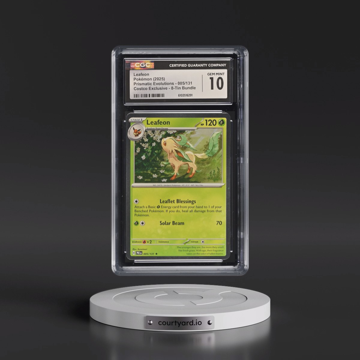 2024 Prismatic Evolutions - PRE EN #005/131 Leafeon - (Cosmos Holo) Costco Exclusive 8-Tin Bundle (CGC 10 GEM MINT)