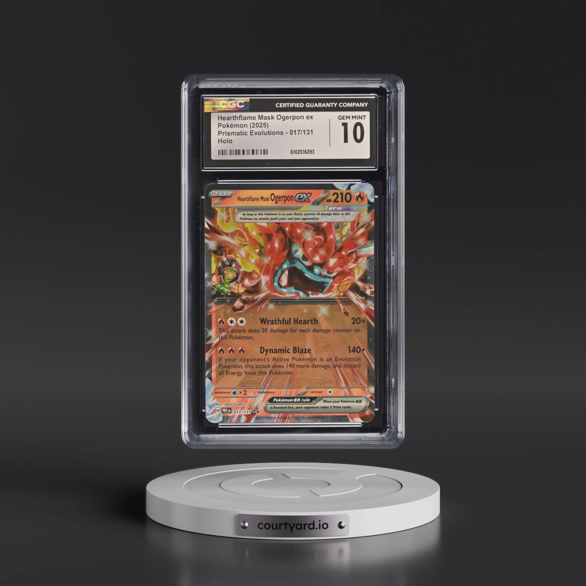 2024 Prismatic Evolutions - PRE EN #017/131 Hearthflame Mask Ogerpon ex - Holo (CGC 10 GEM MINT)
