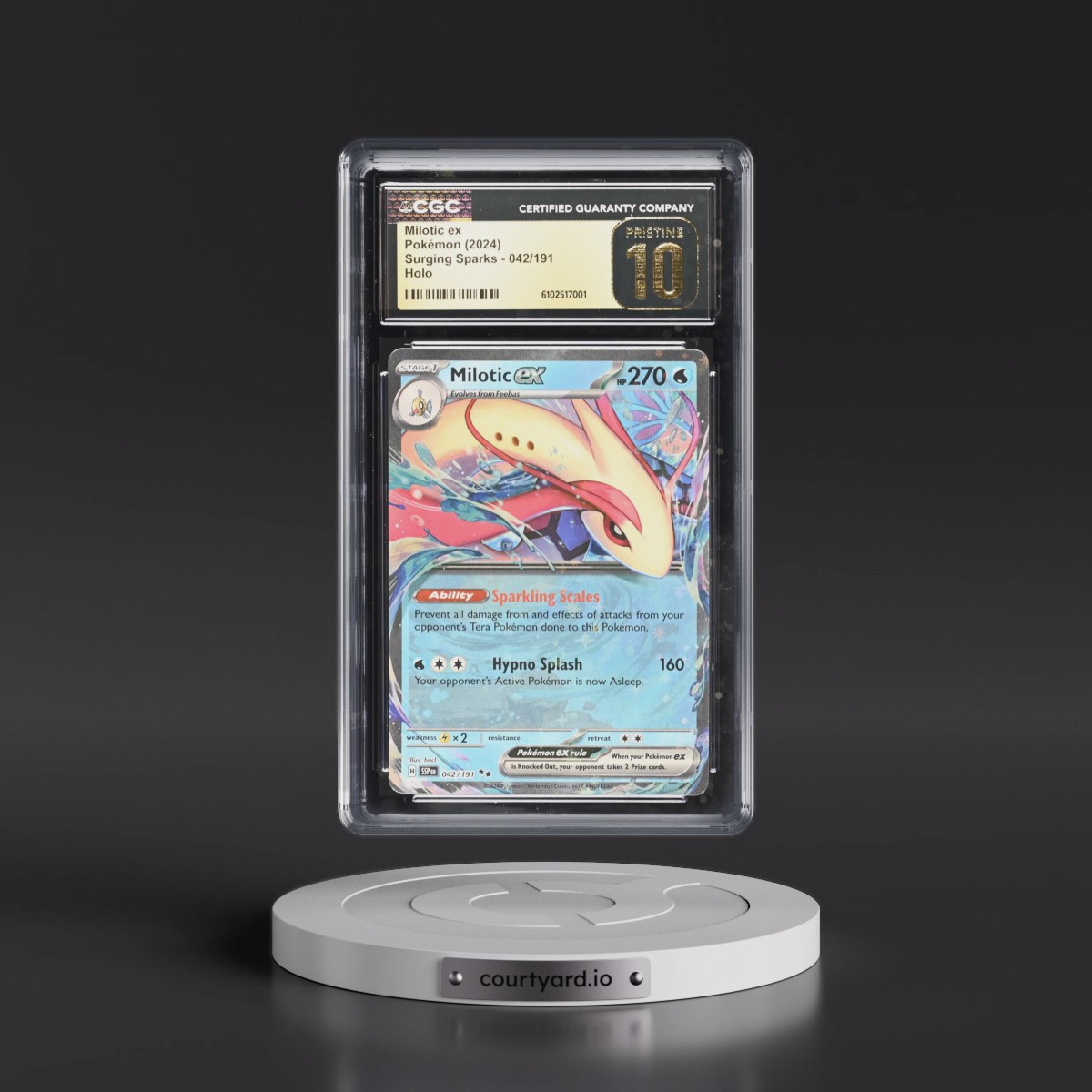 2024 Pokémon Ssp EN-Surging Sparks #042 Milotic EX - Holo (CGC 10 PRISTINE)