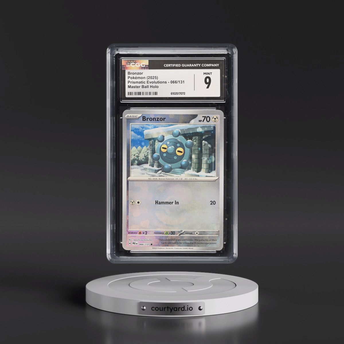 2025 Pokémon Pre EN-Prismatic Evolutions Bronzor - Reverse Holo Master Ball #066 CGC 9