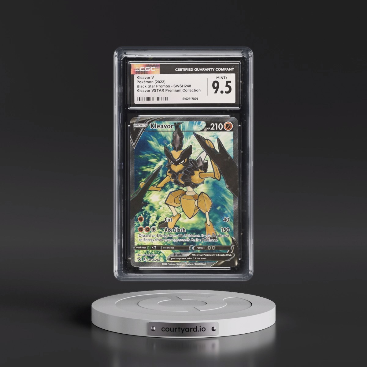 2017 Black Star Promos - Sword & Shield #SWSH248 Kleavor V - Holo Kleavor VSTAR Premium Collection (CGC 9.5 MINT+)