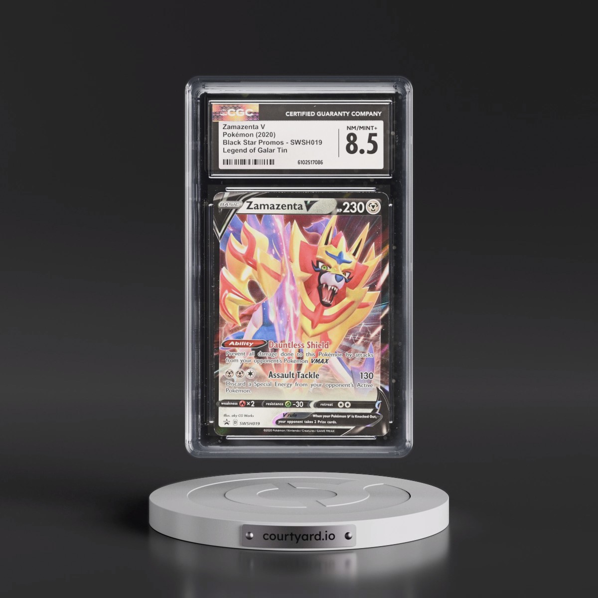 2017 Black Star Promos - Sword & Shield #SWSH019 Zamazenta V - Holo Legend of Galar Tin (CGC 8.5 NM-MT+)