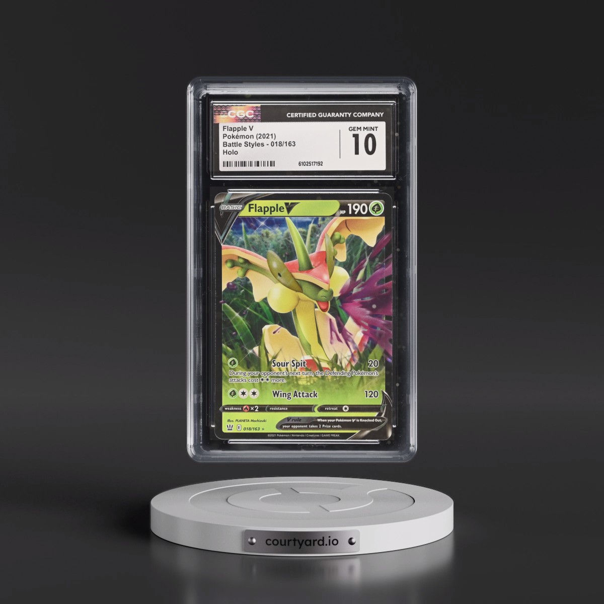 2021 Battle Styles #018/163 Flapple V - Holo (CGC 10 GEM MINT)