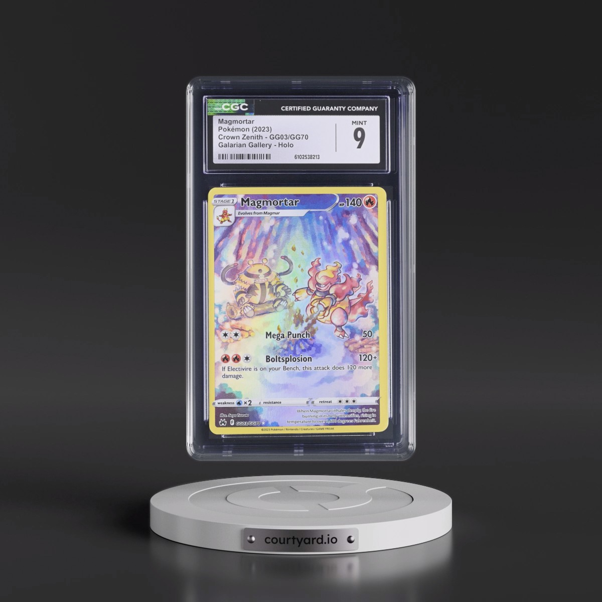 2023 Crown Zenith #GG03/GG70 Magmortar - Galarian Gallery Holo (CGC 9 MINT)