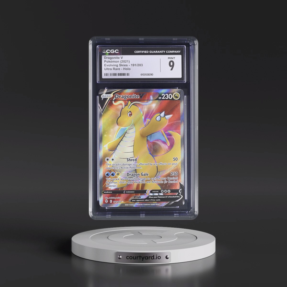 2021 Evolving Skies #191/203 Dragonite V - Ultra Rare Holo (CGC 9 MINT)
