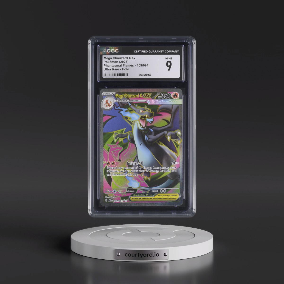 2025 Phantasmal Flames - PFL EN #109/094 Mega Charizard X ex - Ultra Rare Holo (CGC 9 MINT)