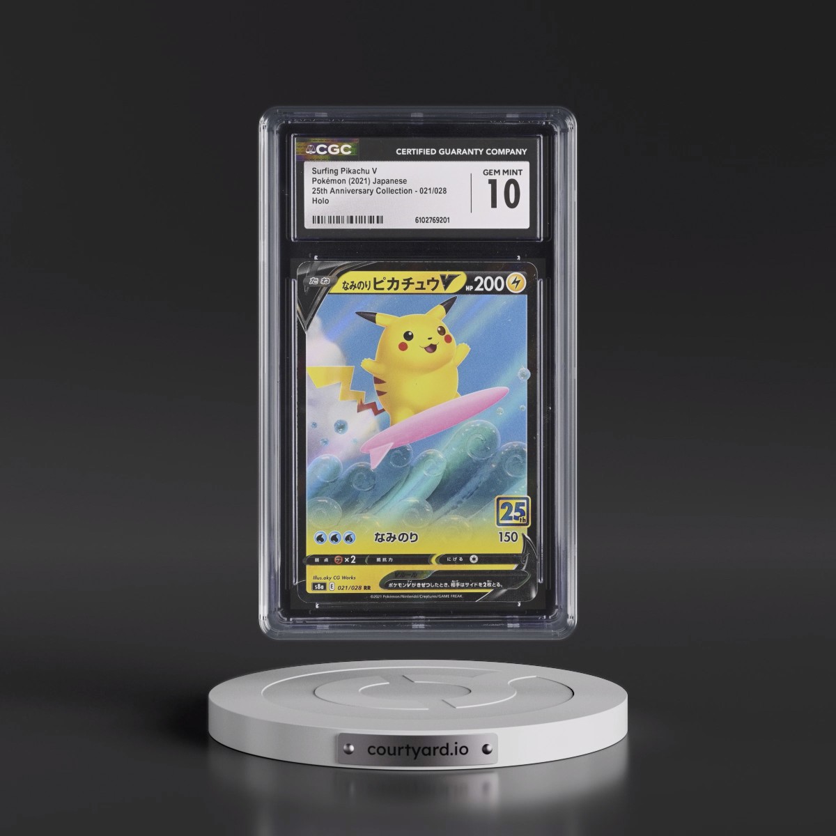 2021 25th Anniversary Collection #021/028 Surfing Pikachu V - Holo (CGC 10 GEM MINT)