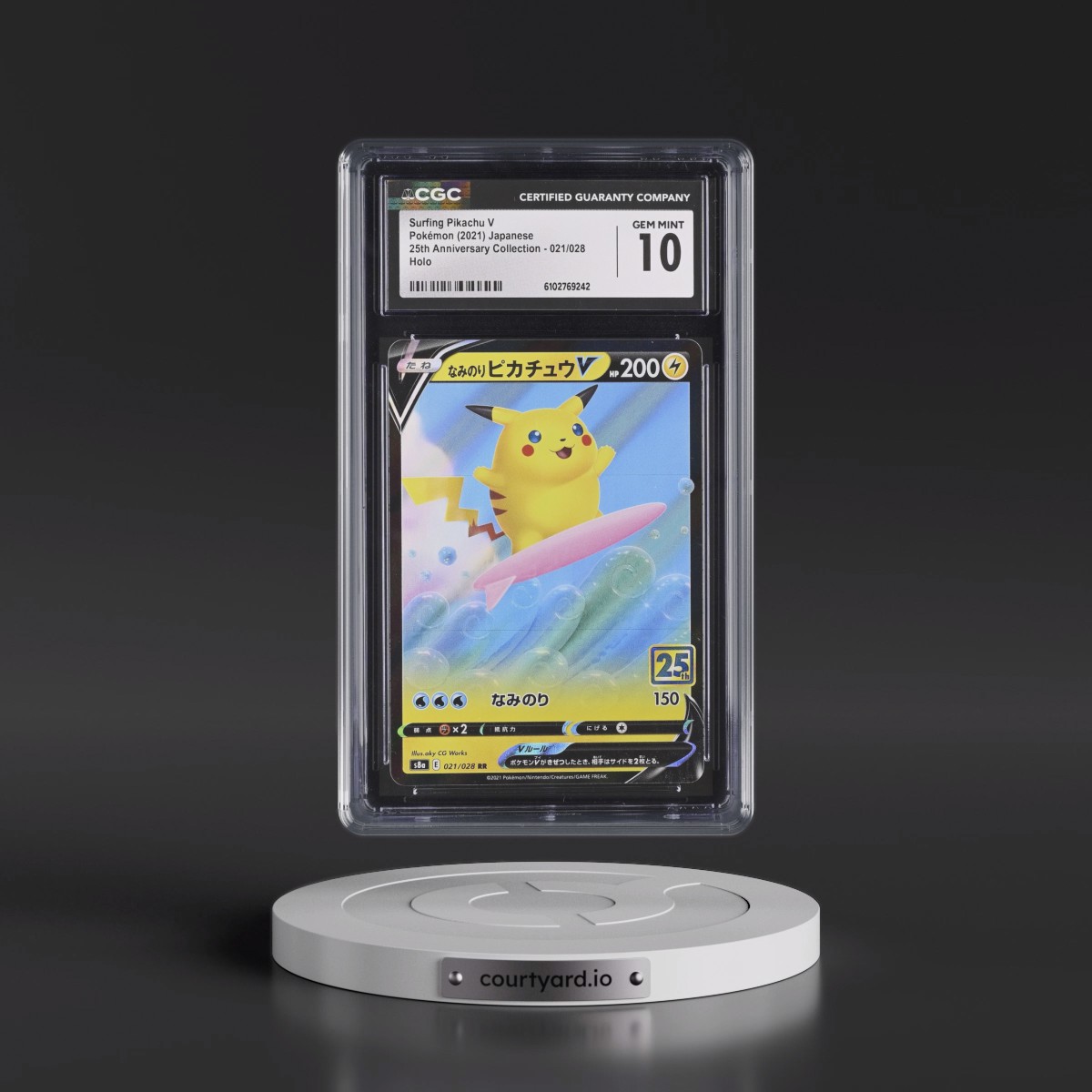 2021 25th Anniversary Collection #021/028 Surfing Pikachu V - Holo (CGC 10 GEM MINT)