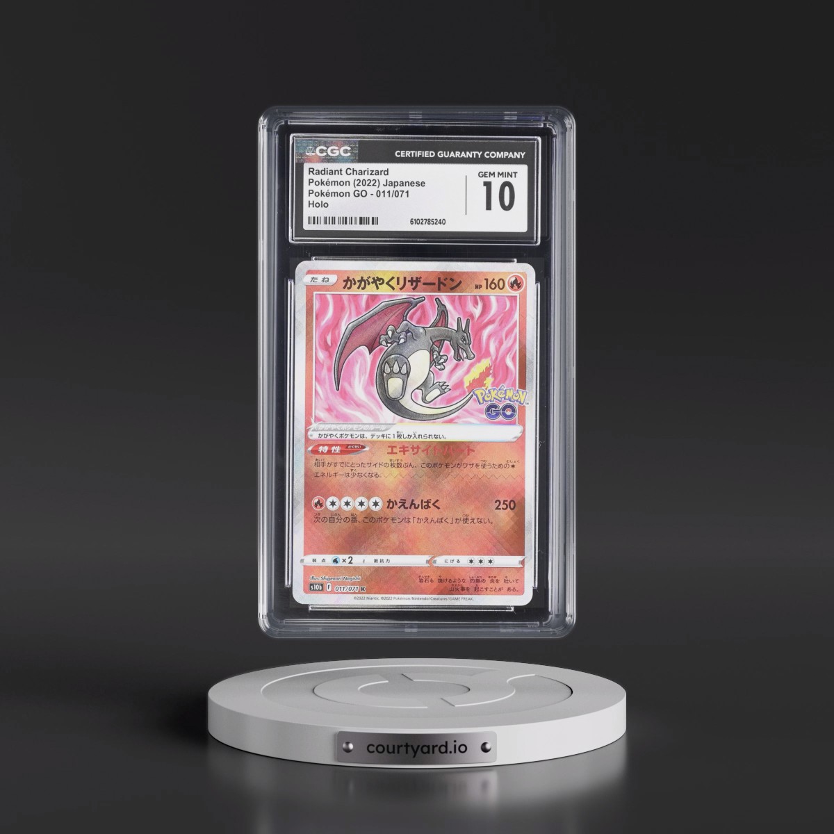 2022 Pokémon GO #011/071 Radiant Charizard - Holo (CGC 10 GEM MINT)