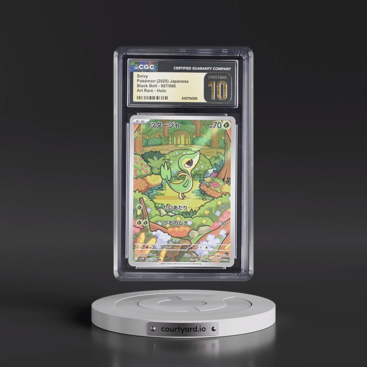 2025 Black Bolt - sv11B #087/086 Snivy - Art Rare Holo (CGC 10 PRISTINE)