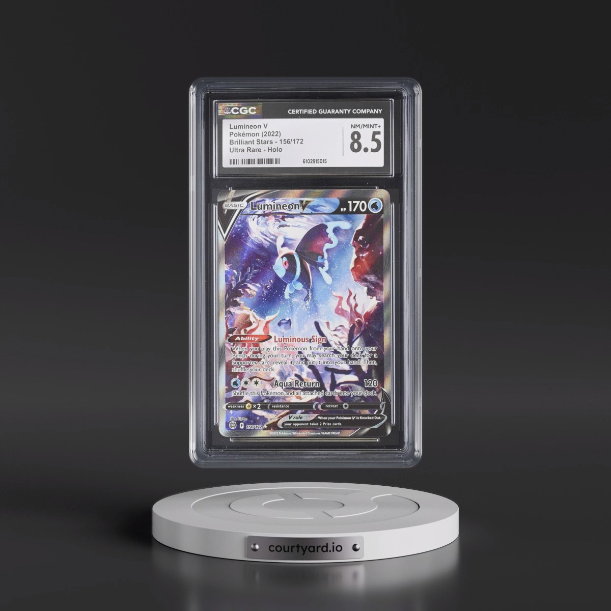 2022 Brilliant Stars #156/172 Lumineon V - Ultra Rare Holo (CGC 8.5 NM-MT+)