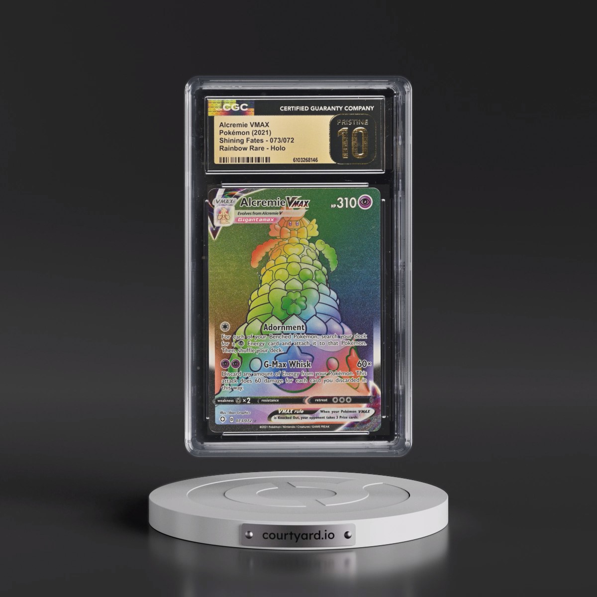 2021 Shining Fates #073/072 Alcremie VMAX - Rainbow Rare Holo (CGC 10 PRISTINE)