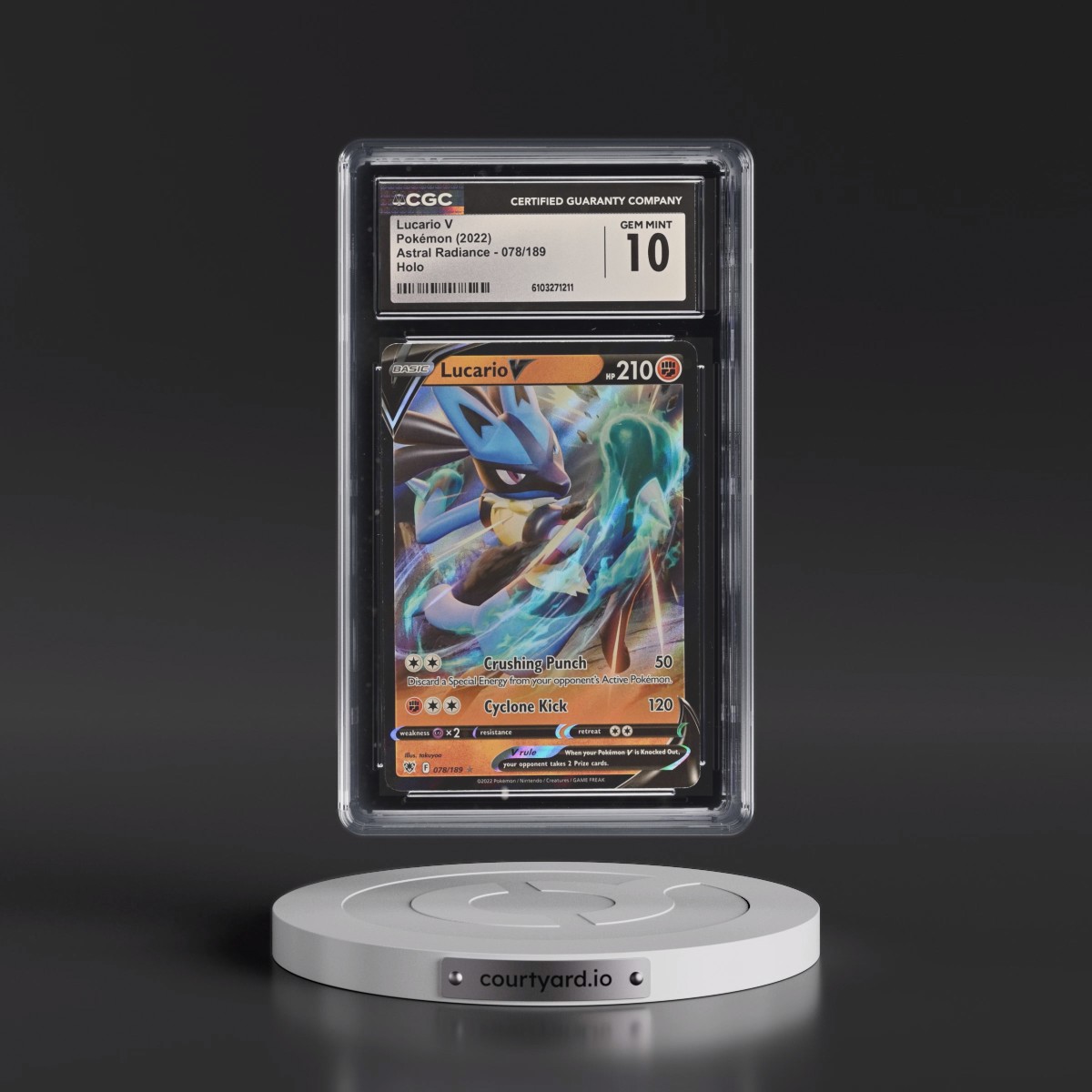 Astral Radiance #078/189 Lucario V - Holo (CGC 10 GEM MINT)