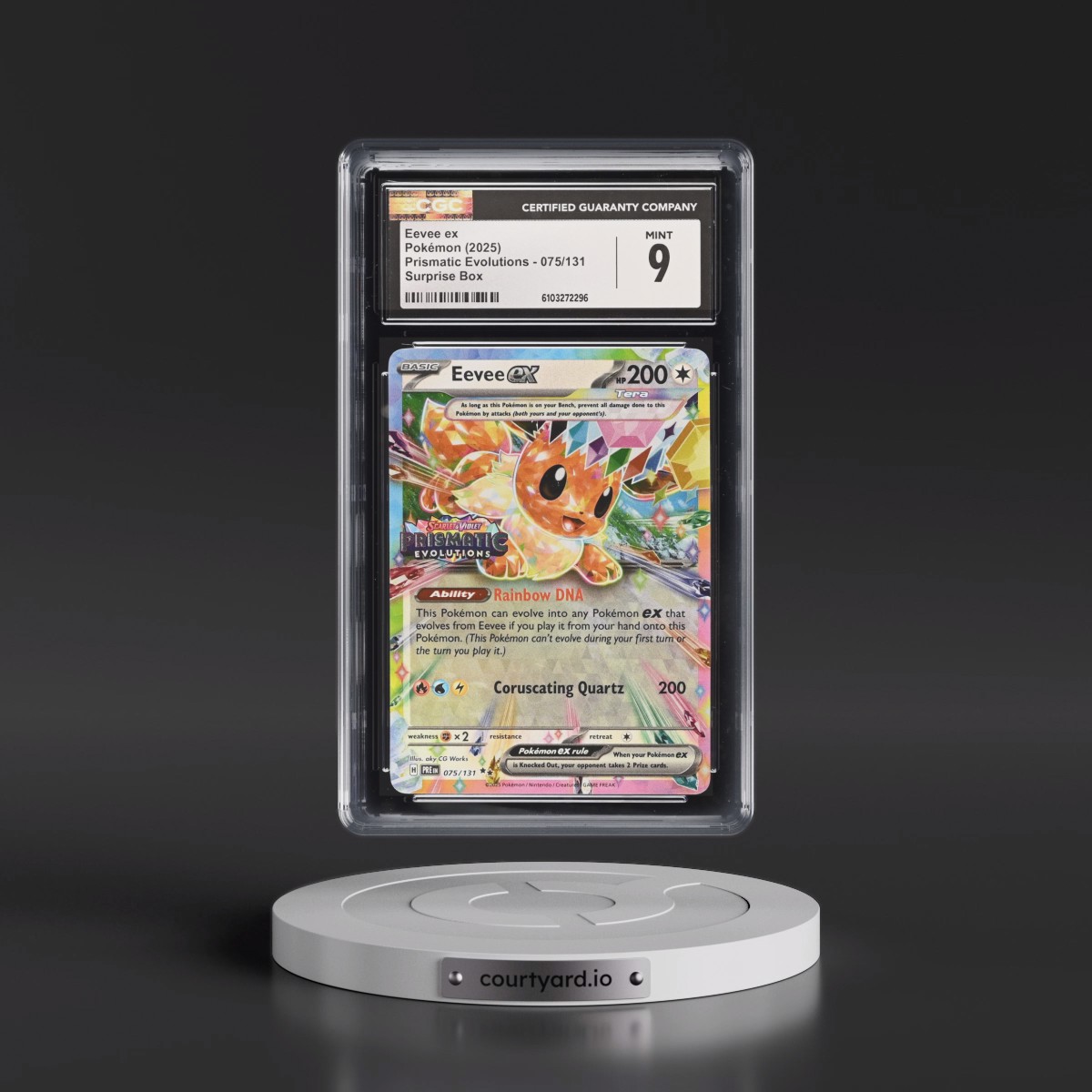 2024 Prismatic Evolutions - PRE EN #075/131 Eevee ex - Surprise Box (Prismatic Evolutions Stamp) (Holo) (CGC 9 MINT)