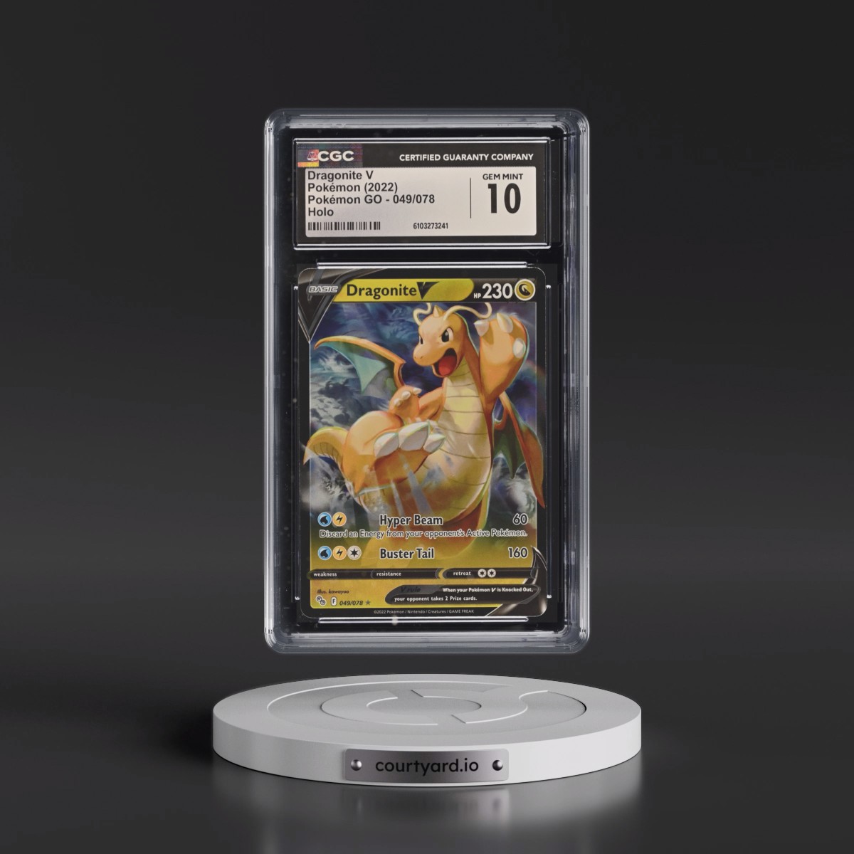 2022 Pokémon GO #049/078 Dragonite V - Holo (CGC 10 GEM MINT)