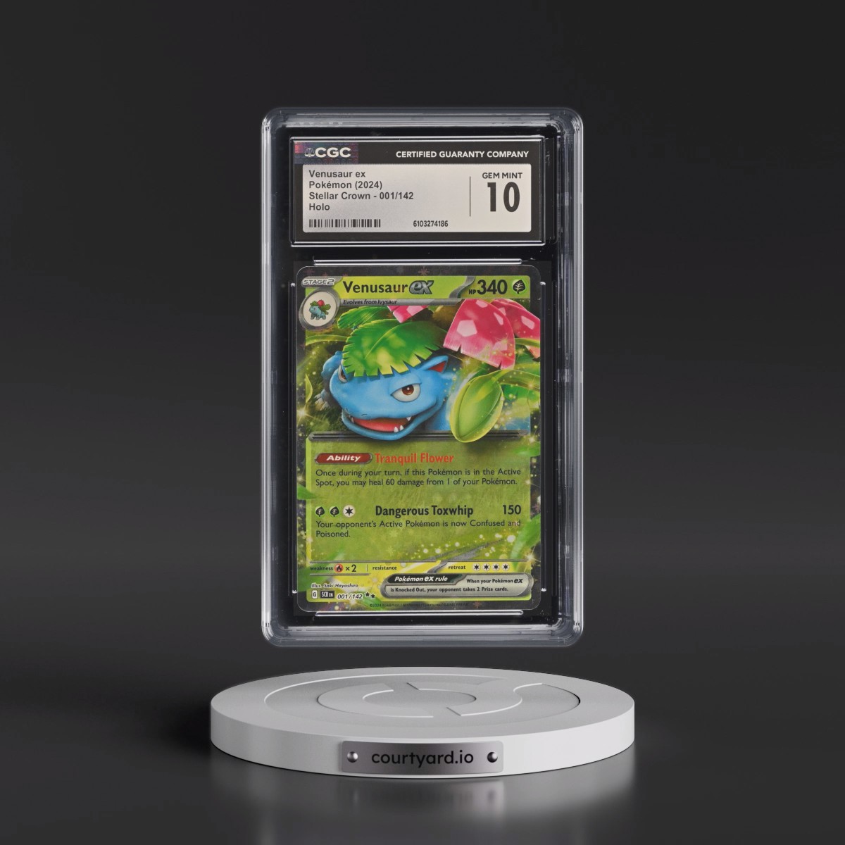 2024 Stellar Crown - SCR EN #001/142 Venusaur ex - Holo (CGC 10 GEM MINT)