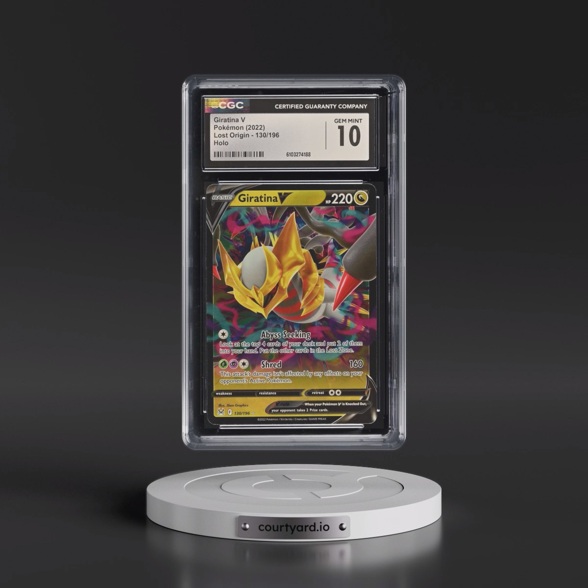 2022 Lost Origin #130/196 Giratina V - Holo (CGC 10 GEM MINT)