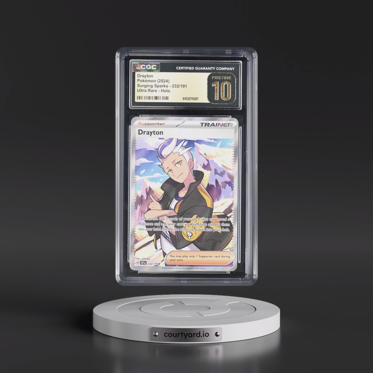 2024 Surging Sparks - SSP EN #232/191 Drayton - Ultra Rare Holo (CGC 10 PRISTINE)