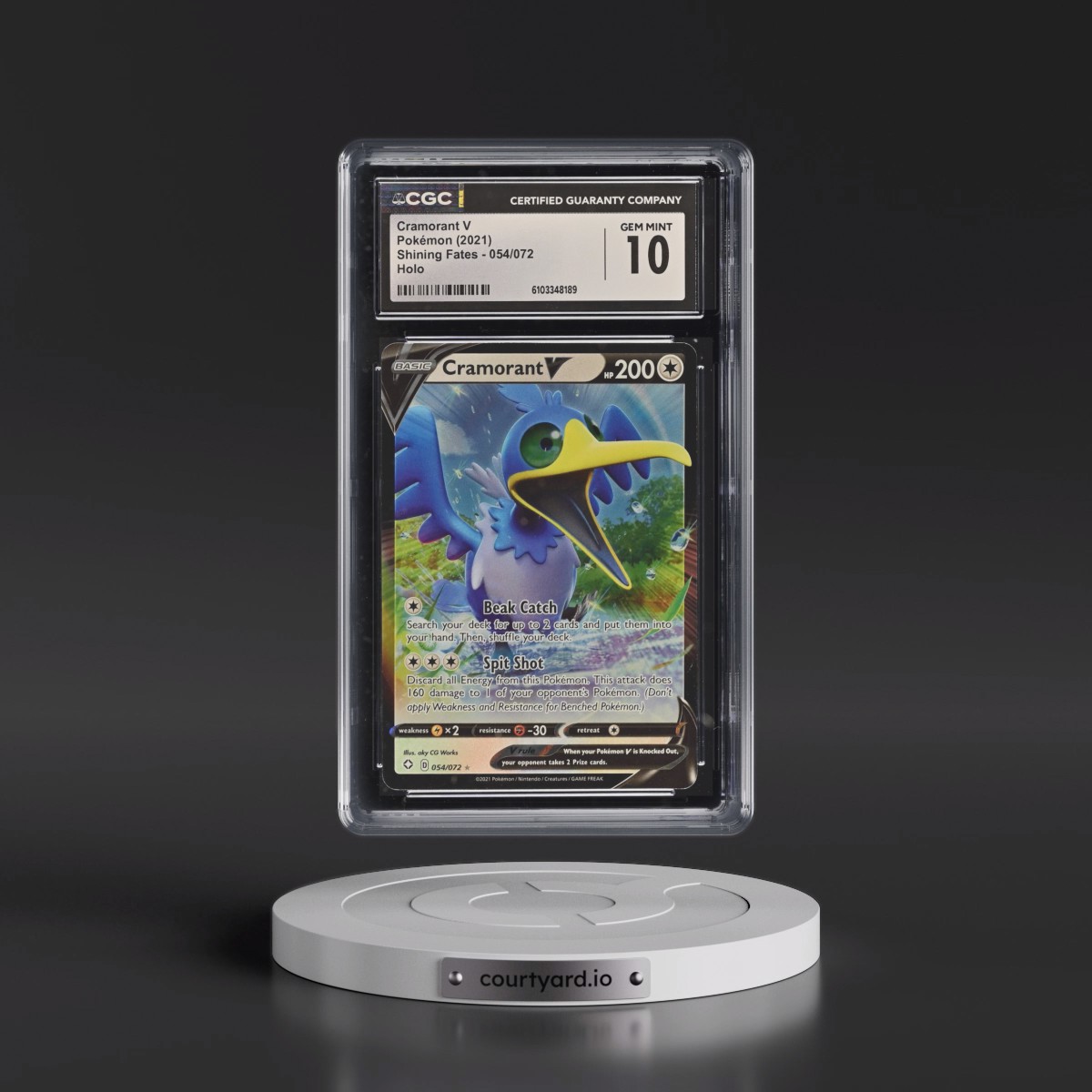 2021 Shining Fates #054/072 Cramorant V - Holo (CGC 10 GEM MINT)