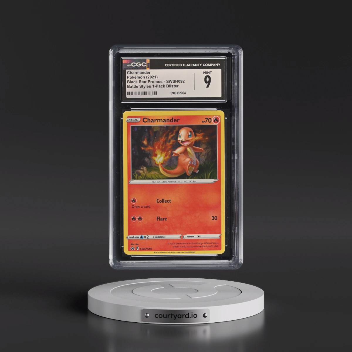 2017 Black Star Promos - Sword & Shield #SWSH092 Charmander - Battle Styles 1-Pack Blister (Cosmos Holo) (CGC 9 MINT)