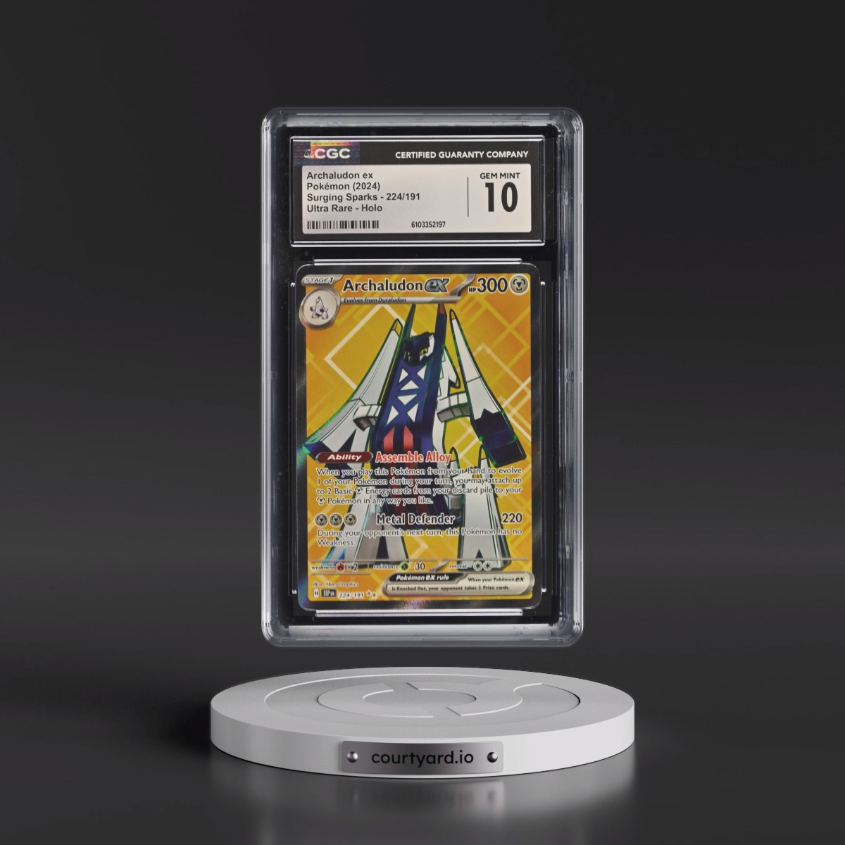 2024 Surging Sparks - SSP EN #224/191 Archaludon ex - Ultra Rare Holo (CGC 10 GEM MINT)