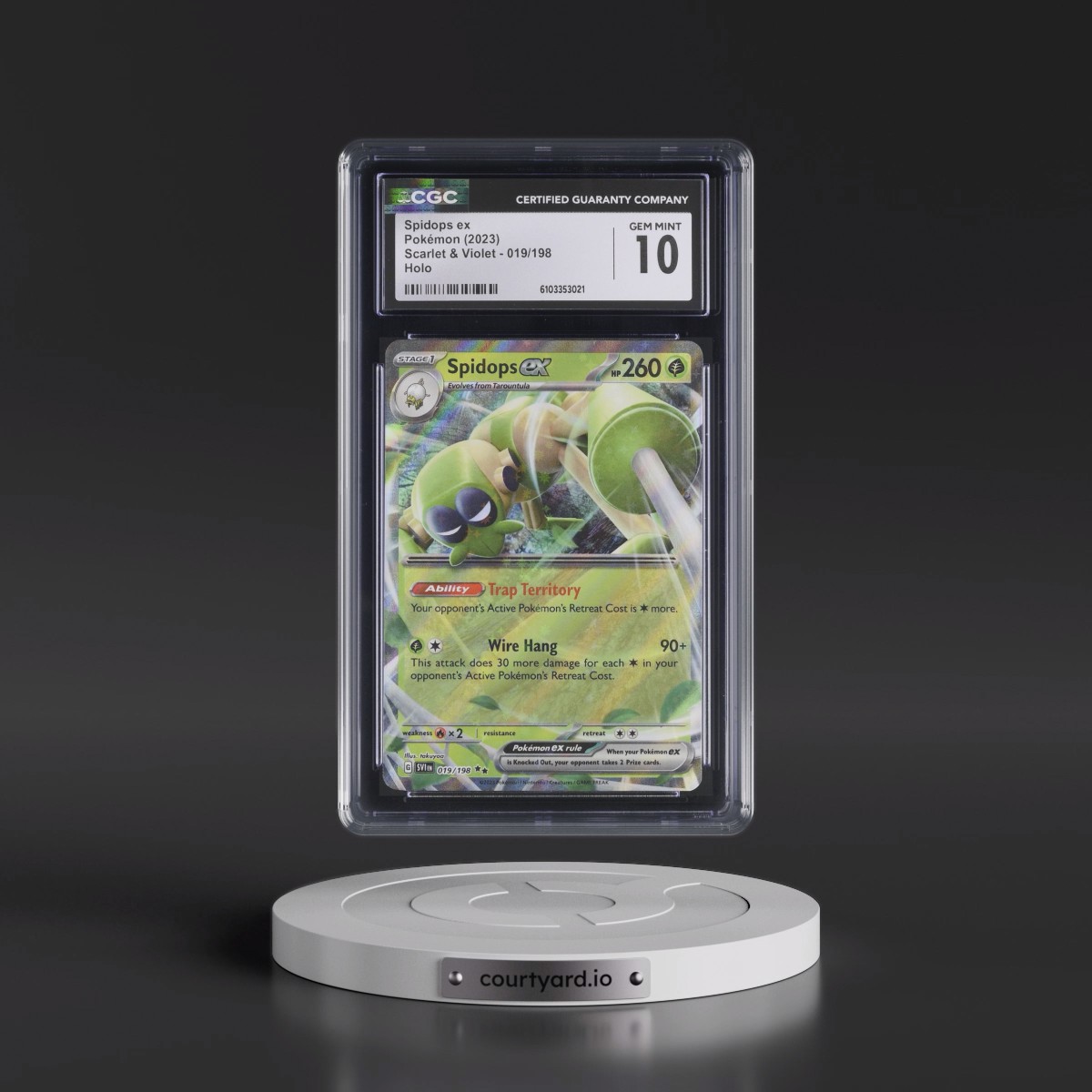 2023 Scarlet & Violet #019/198 Spidops ex - Holo (CGC 10 GEM MINT)