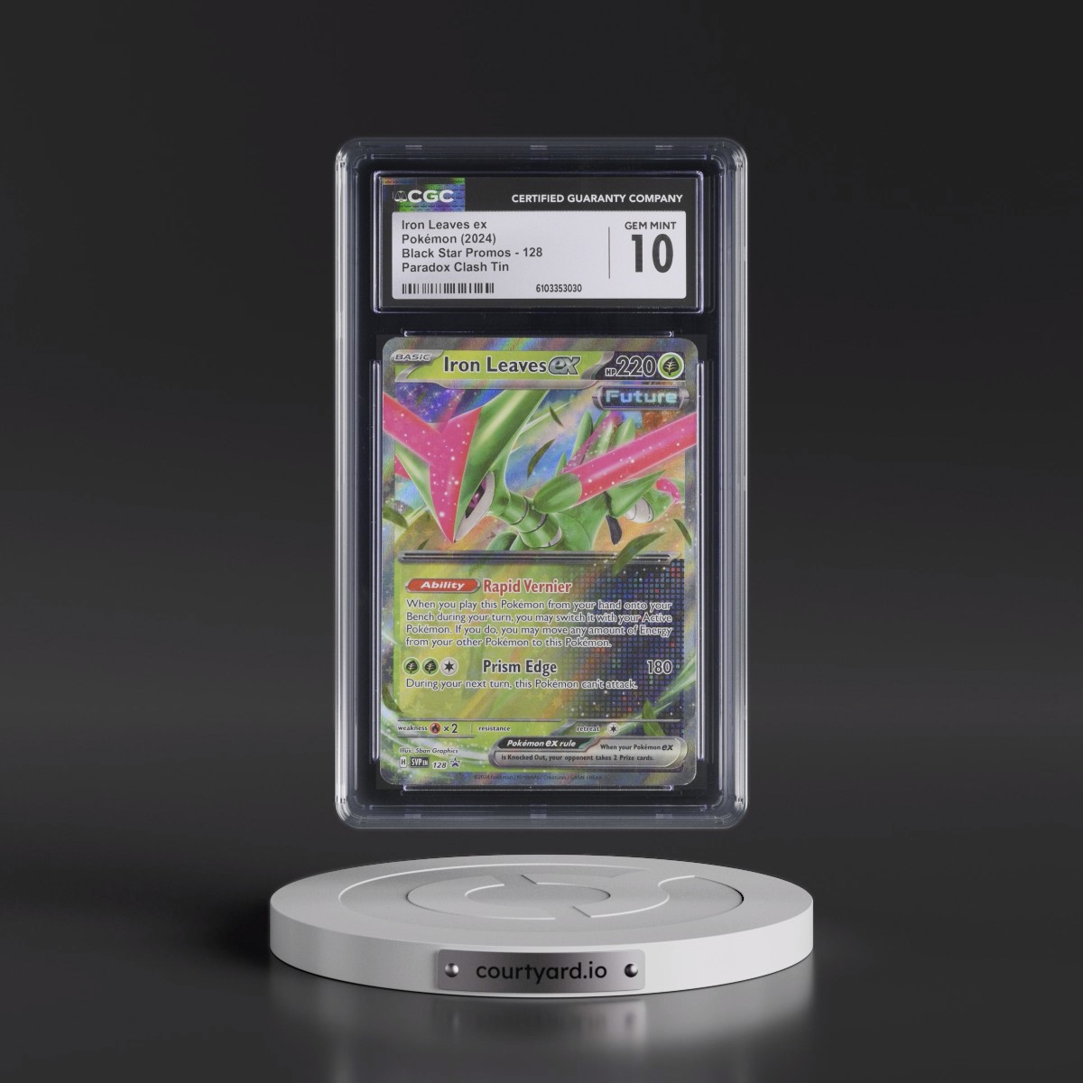 2023 Black Star Promos - Scarlet & Violet SVP EN #128 Iron Leaves ex - Paradox Clash Tin (CGC 10 GEM MINT)