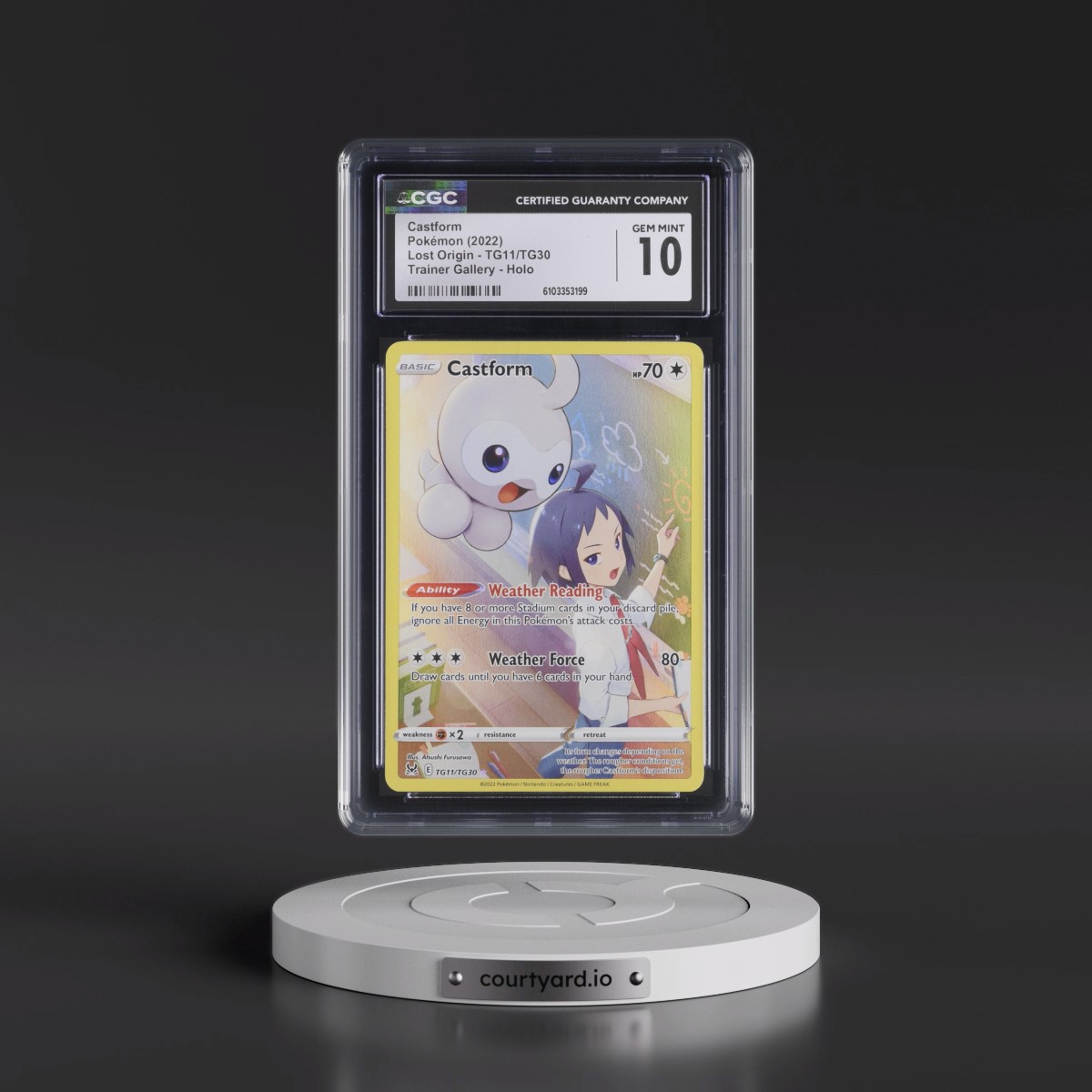 2022 Lost Origin Castform - Trainer Gallery Holo #TG11/TG30 CGC 10