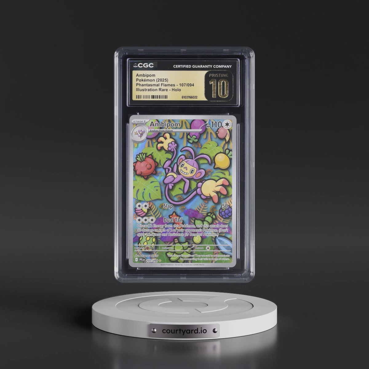 2025 Phantasmal Flames - PFL EN #107/094 Ambipom - Illustration Rare Holo (CGC 10 PRISTINE)