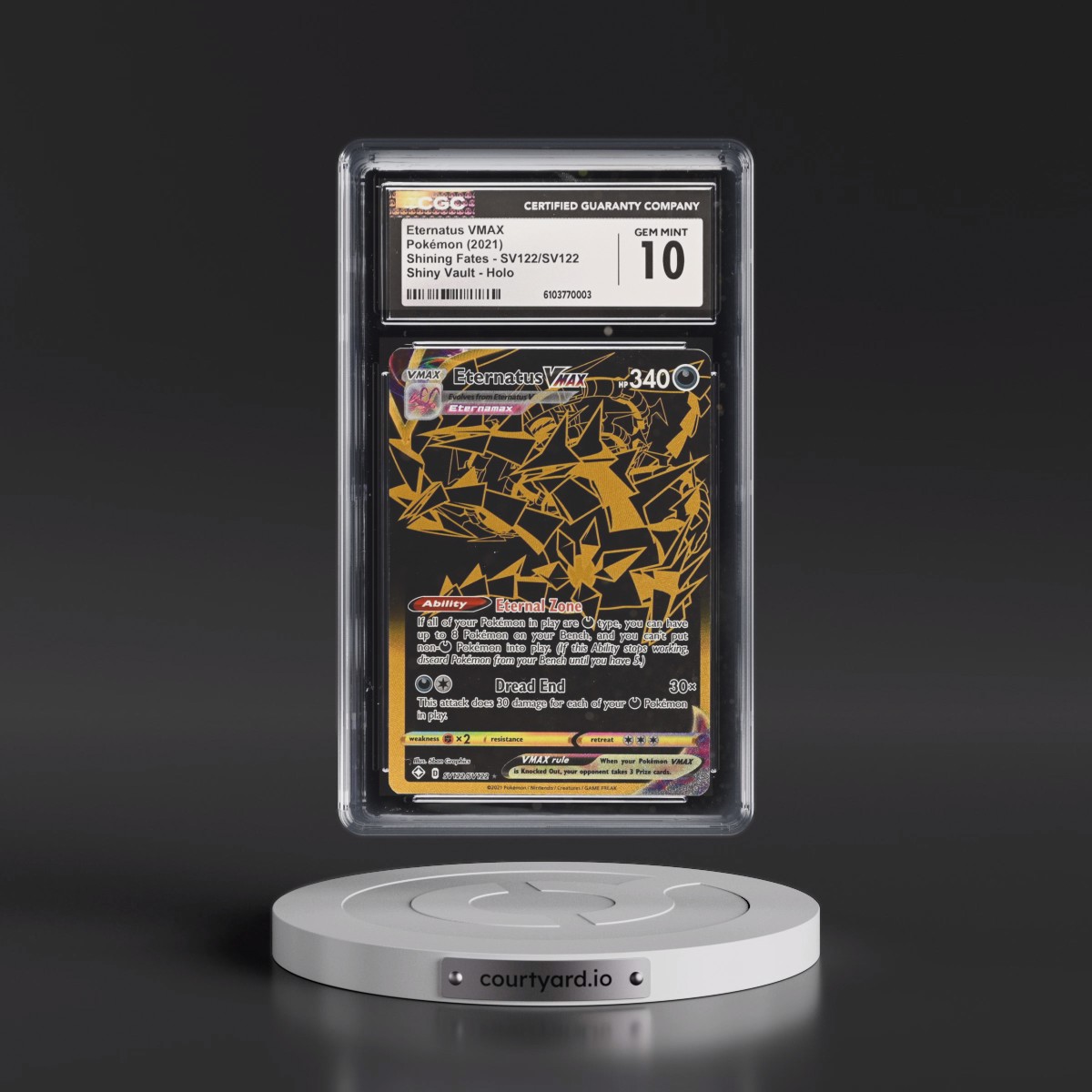 2021 Shining Fates #SV122/SV122 Eternatus VMAX - Shiny Vault Holo (CGC 10 GEM MINT)