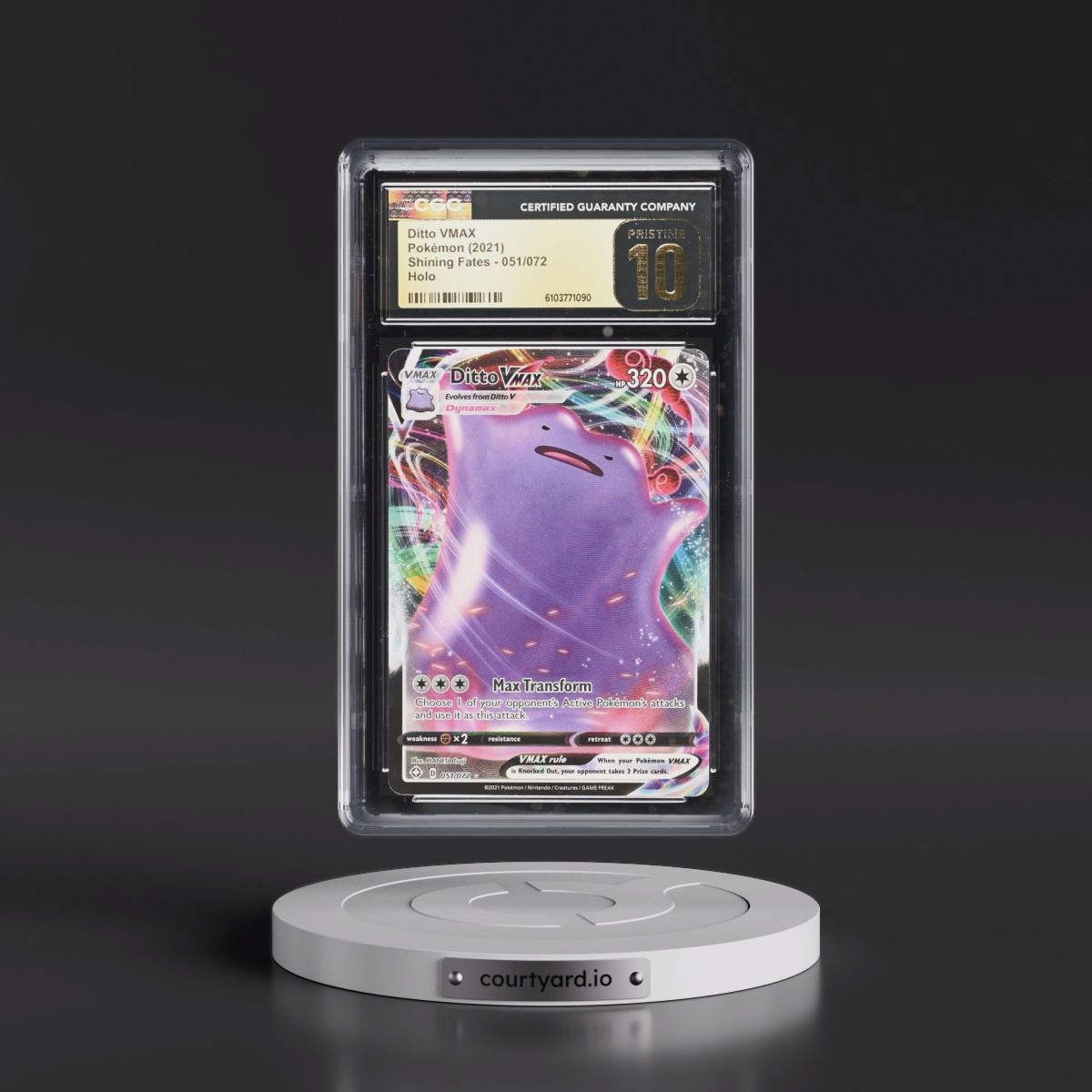 2021 Shining Fates #051/072 Ditto VMAX - Holo (CGC 10 PRISTINE)