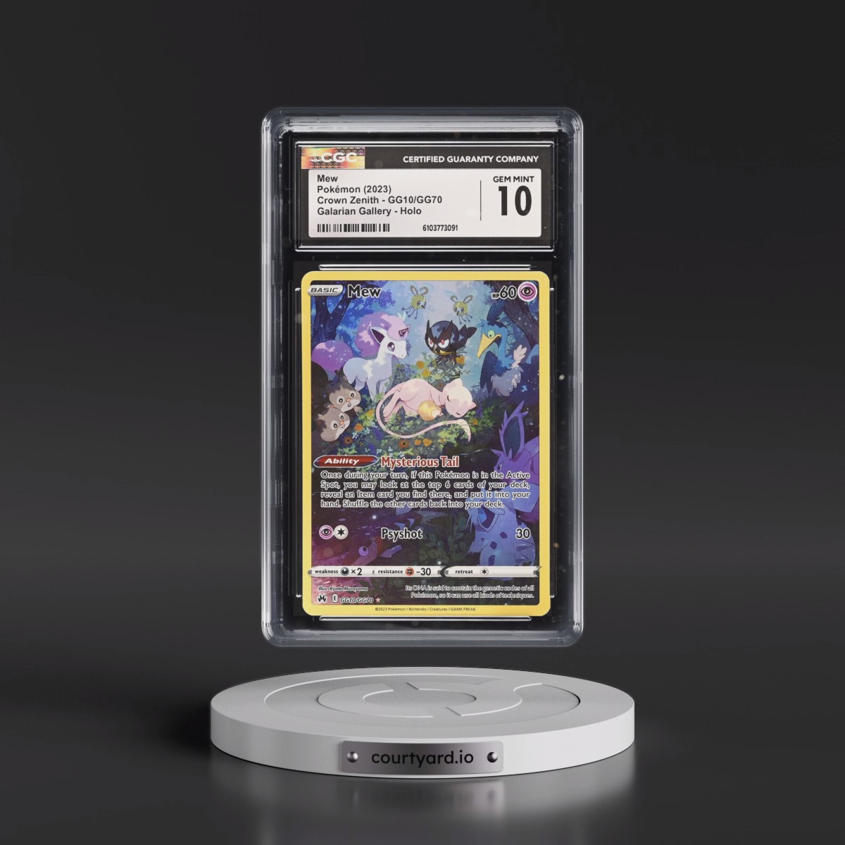 2023 Crown Zenith #GG10/GG70 Mew - Galarian Gallery Holo (CGC 10 GEM MINT)