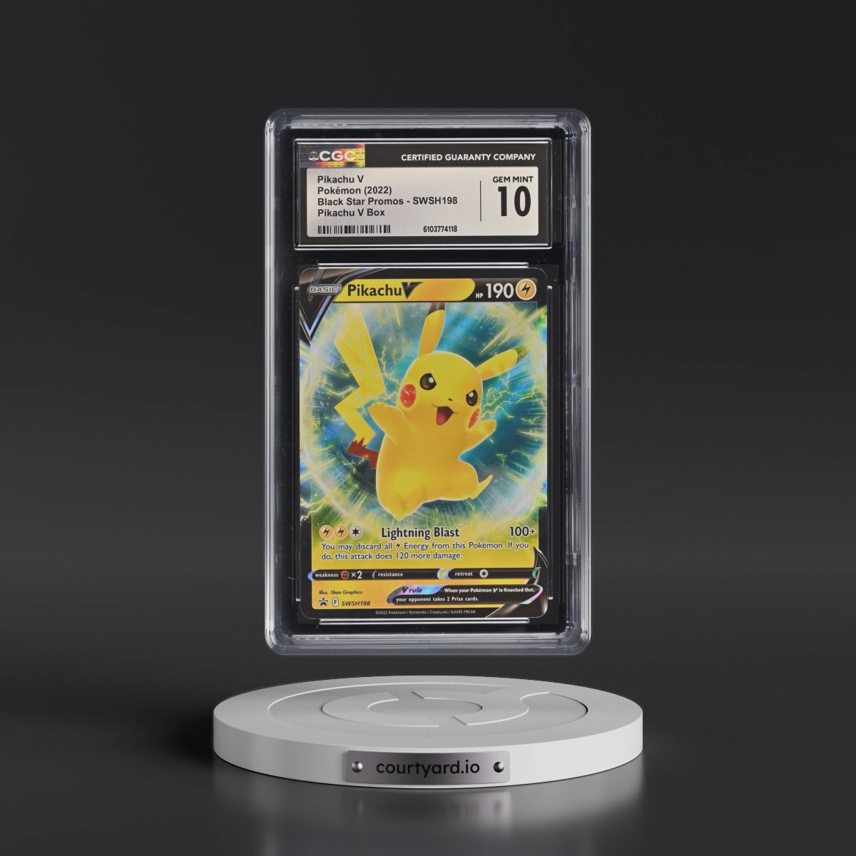 2017 Black Star Promos - Sword & Shield #SWSH198 Pikachu V - Holo (CGC 10 GEM MINT)