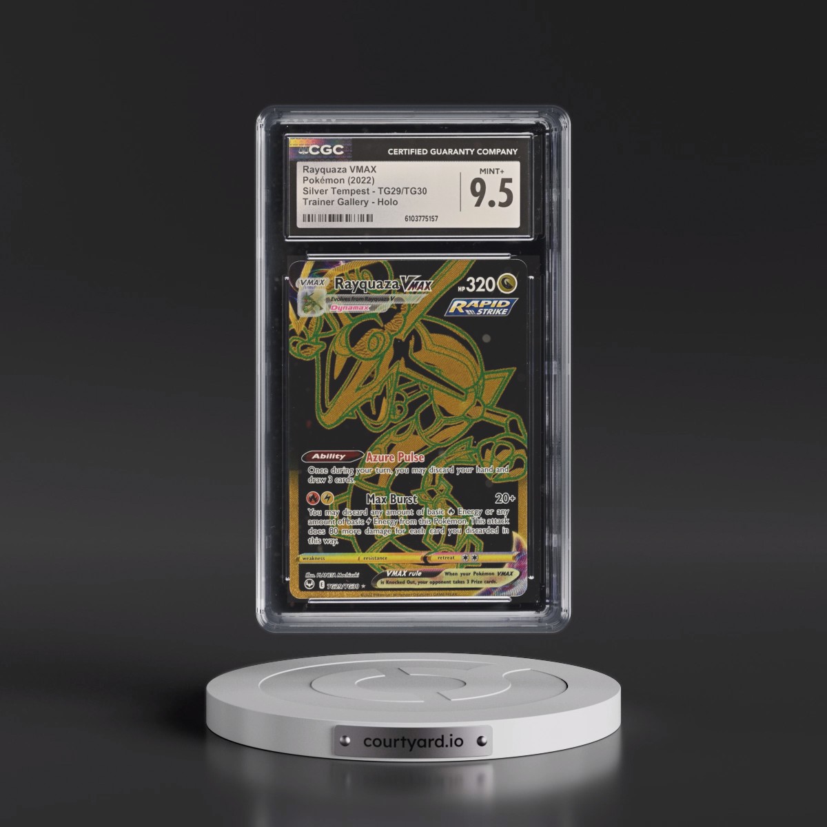 2022 Silver Tempest #TG29/TG30 Rayquaza VMAX - Trainer Gallery Holo (CGC 9.5 MINT+)