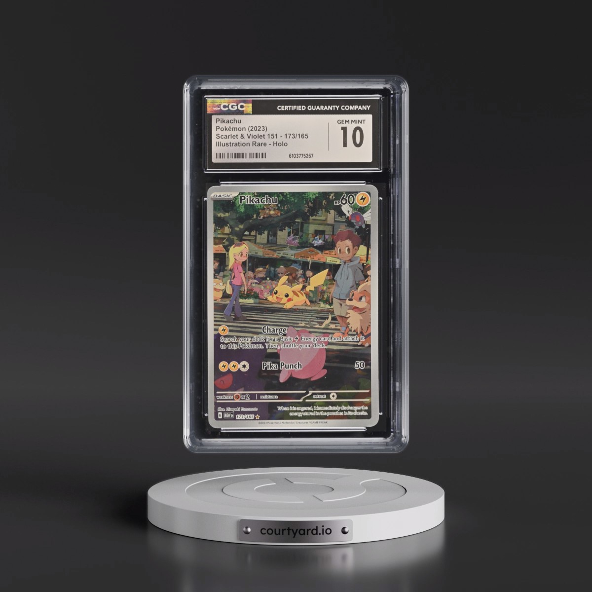 2023 Scarlet & Violet 151 - MEW EN #173/165 Pikachu - Illustration Rare Holo (CGC 10 GEM MINT)